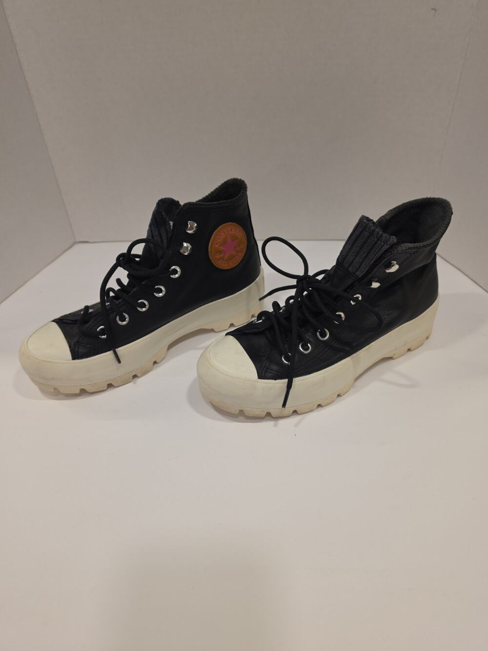 Converse Chuck Taylor Lugged Gore-Tex Boots Black Leather Womens Hi TopSize 7